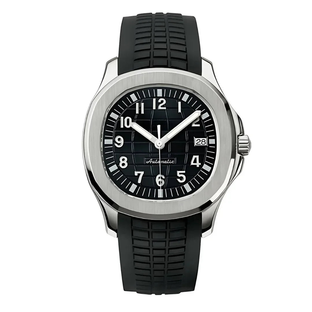 Seiko Mod Aquanaut Black – Sportuhr mit schwarzem Zifferblatt und Kautschukarmband