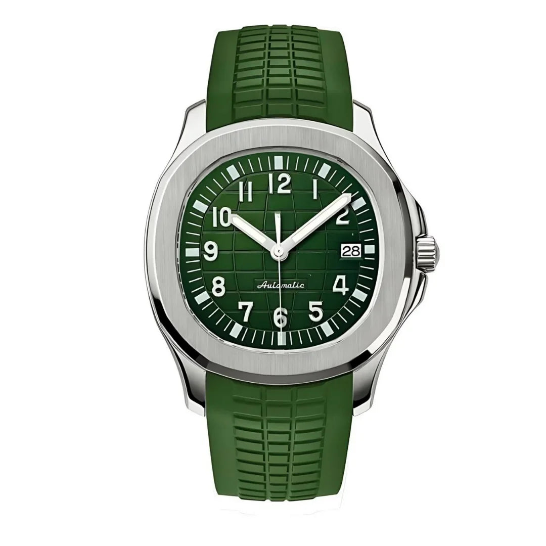 Seiko Mod Aquanaut Green – Automatik Uhr mit grünem Zifferblatt und passendem Kautschukband