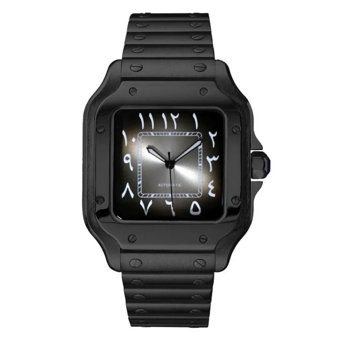 Seiko Mod Santos Black Ghost Arabic – Schwarzes Gehäuse mit arabischen Ziffern