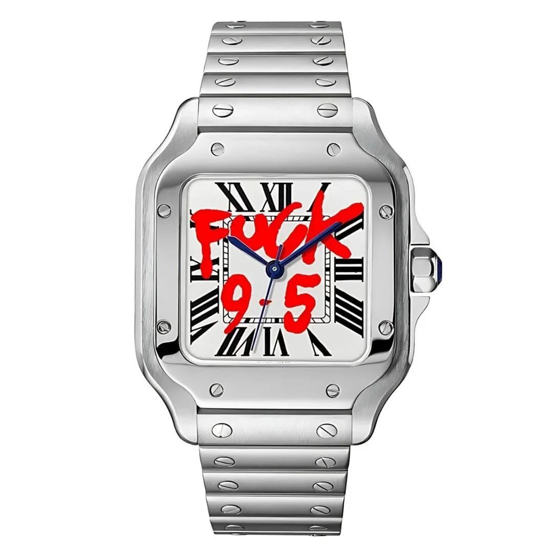 Seiko Mod Santos FCK 9 To 5 White – Edelstahl mit rebellischem Schriftzug