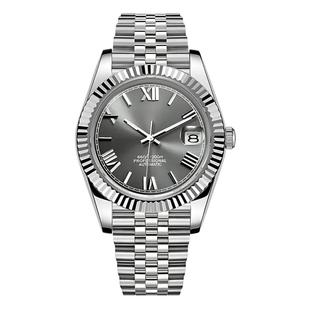 Seiko Mod Seikojust mit champagnerfarbenem Zifferblatt, römischen Ziffern und Edelstahlarmband