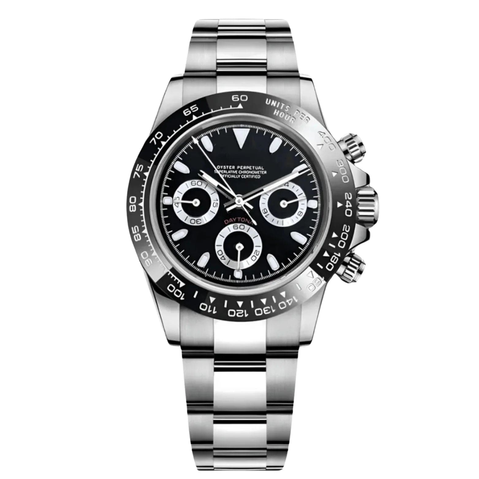 Seiko Mod Daytona Black Panda – Chronograph mit schwarzem Panda- Zifferblatt und Edelstahlgehäuse