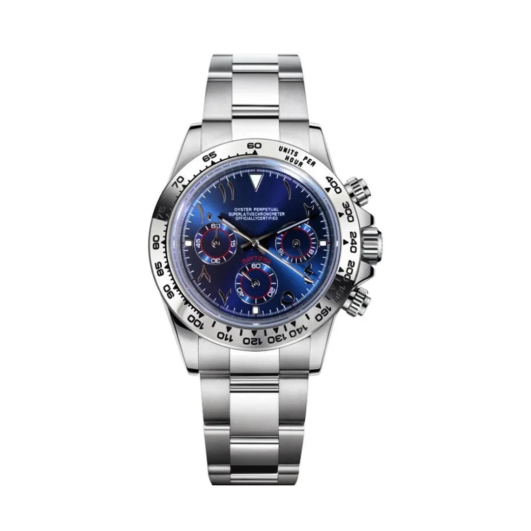 Seiko Mod Daytona Royal Blue Arabic – Chronograph mit blauem Zifferblatt und arabischen Zahlen