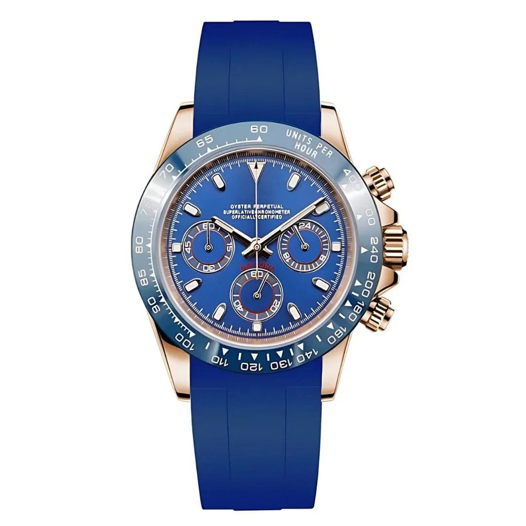 Seiko Mod Daytona Royal Blue – Luxusuhr mit blauem Zifferblatt und Roségoldgehäuse