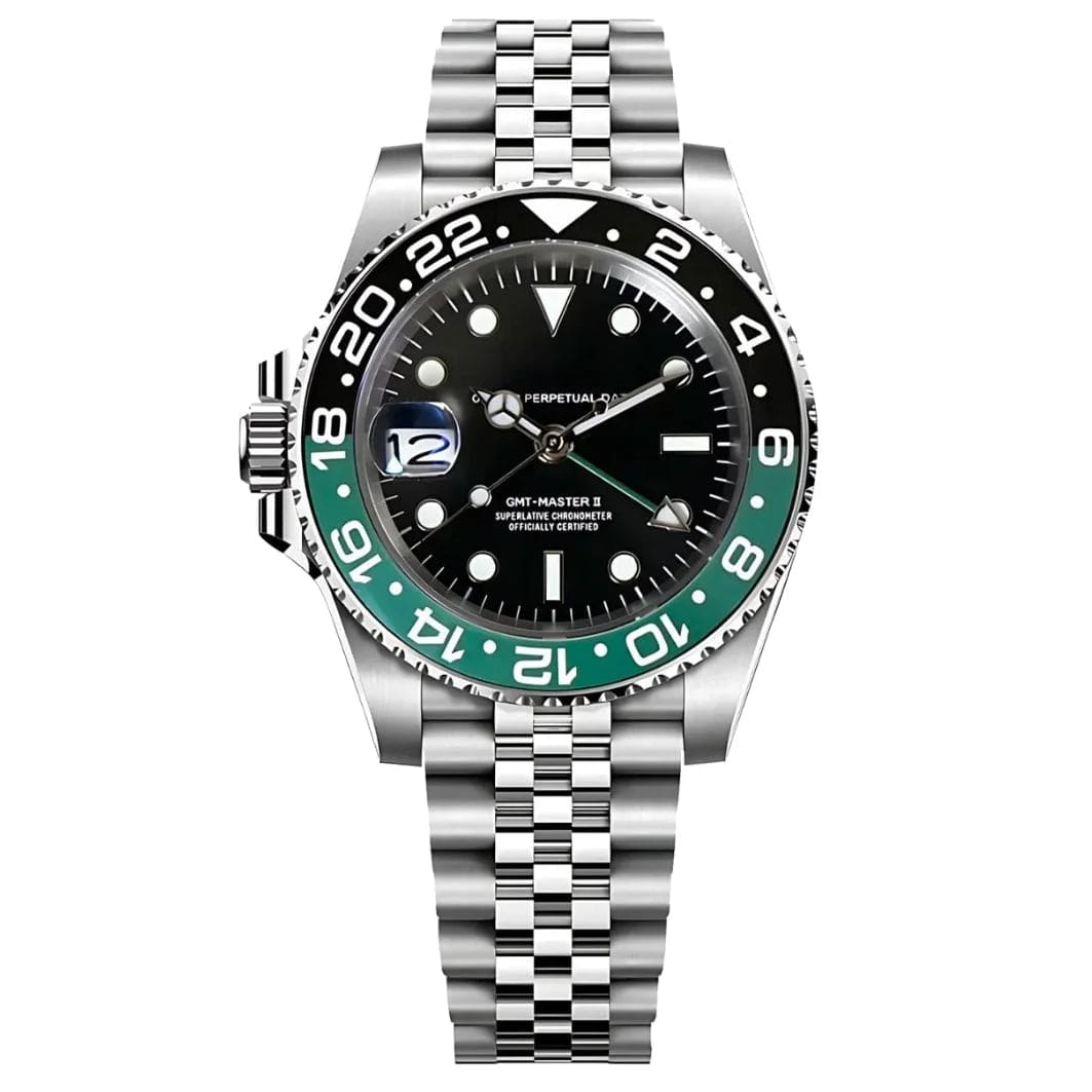 Seiko Mod GMT Sprite mit schwarz- grüner Lünette