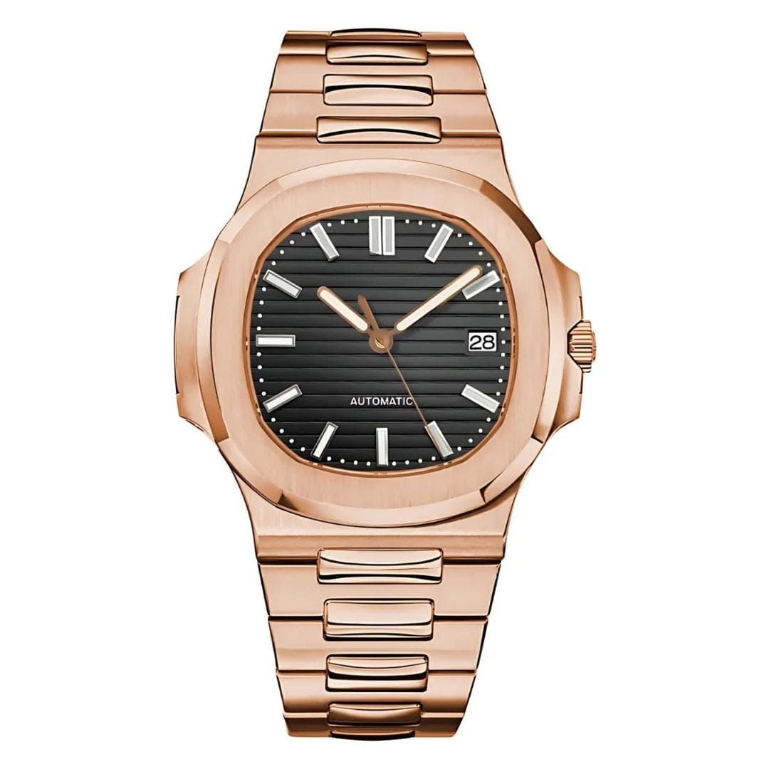 Seiko Moddys Nautilus in Roségold mit schwarzem Zifferblatt und Datumsanzeige