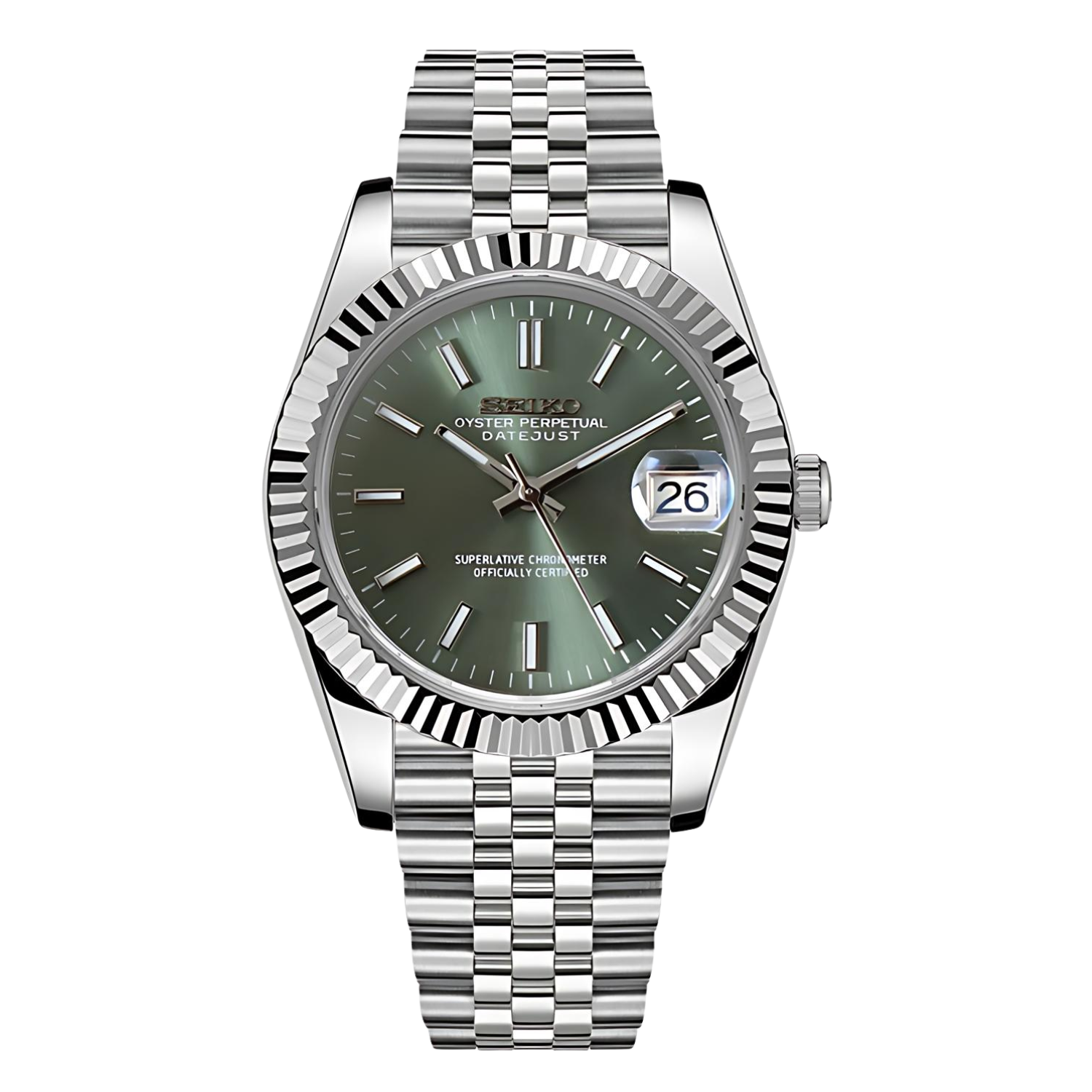 Seiko Mod Datejust Mint Green
